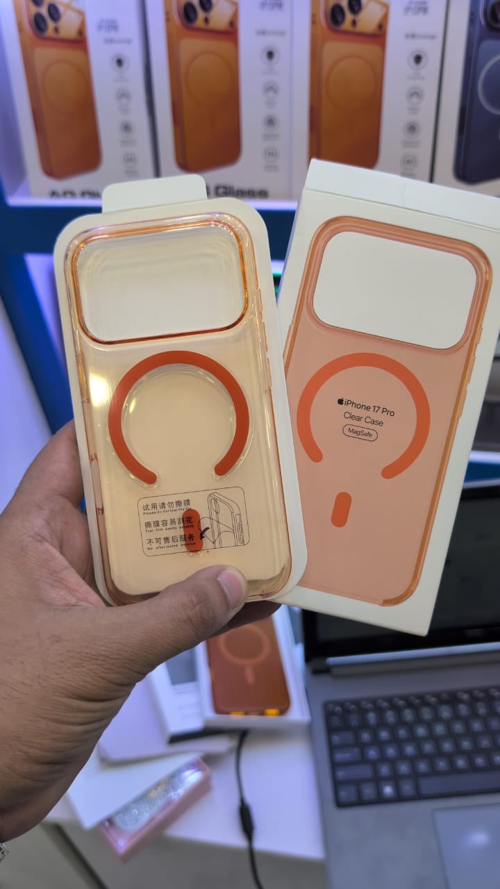 iPhone 17 Pro Max & 17pro ORANGE -ic MagSafe supported Shock Proof Ultra Clear Case