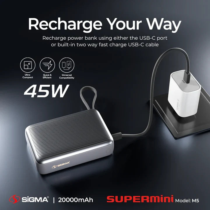 SIGMA-M5 MINI POWERBANK 20000 mAh 45W