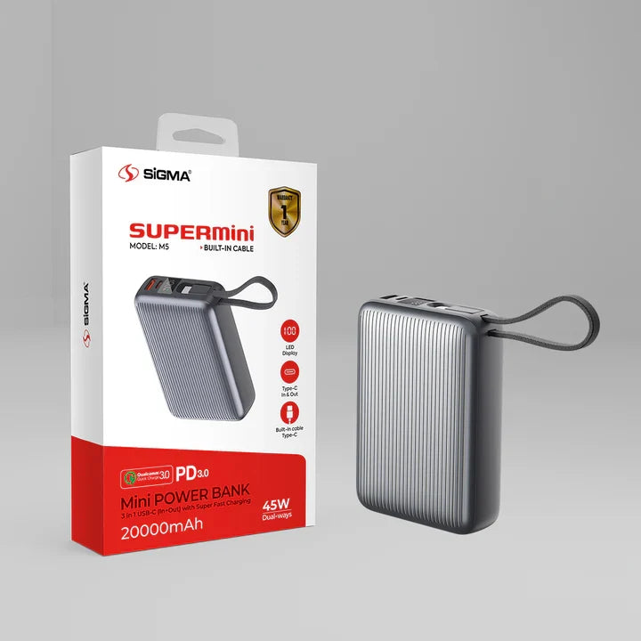 SIGMA-M5 MINI POWERBANK 20000 mAh 45W