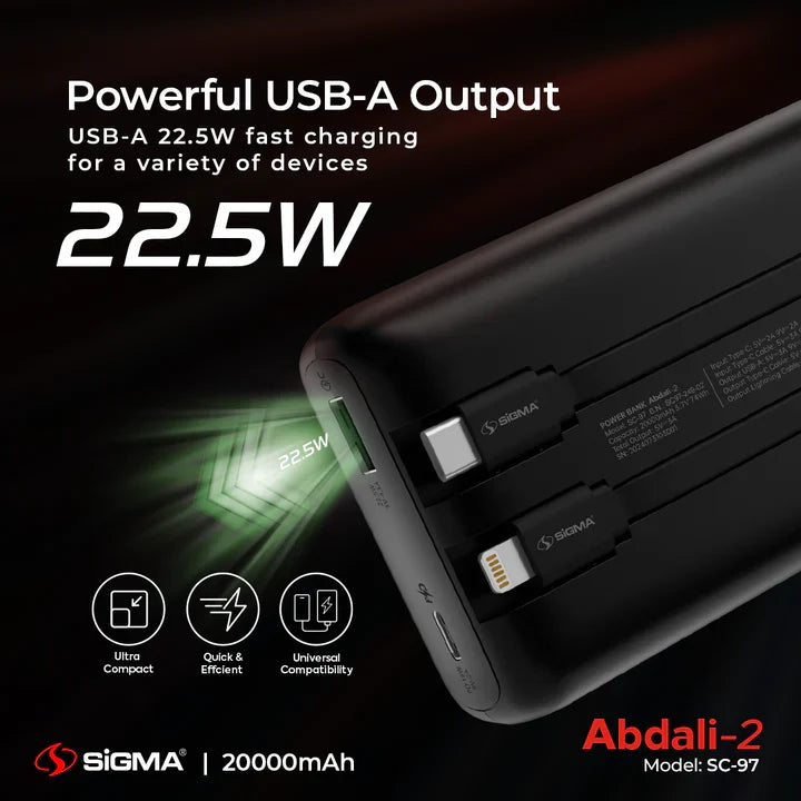 SiGMA ABDALI-2 (2in1) POWER BANK 20000 mAh SC-97