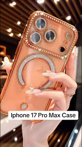 New Diamond Blingy Magsafe clear Case🤍💍- Orange and white