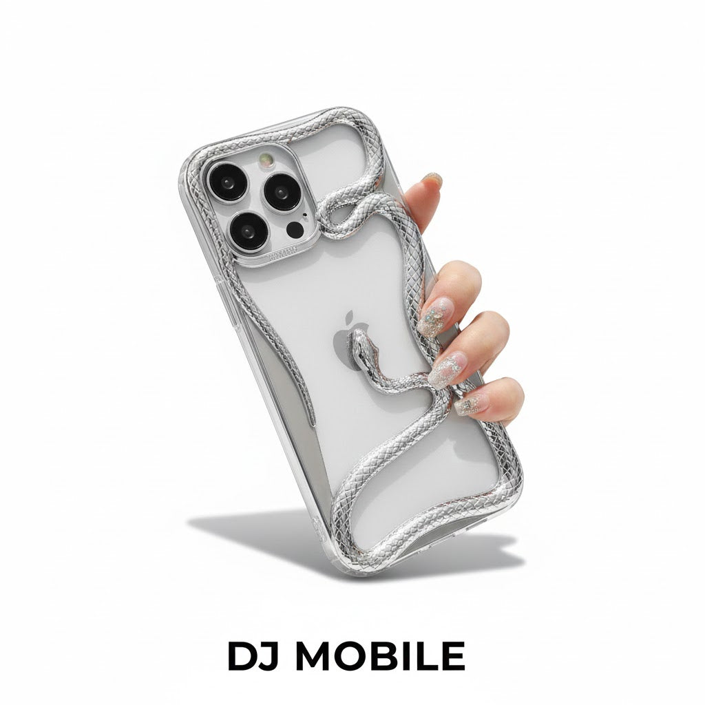 iPhone 17 Pro Max Cover - Orange,silver,black,brown- New Trendy 3D Animal snake Soft Case
